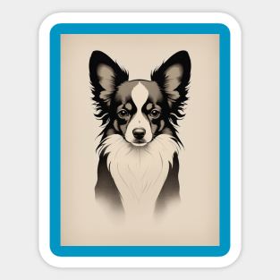 Papillon Dog 2 - Japanese Old Vintage Sticker